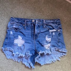 frayed ripped jean shorts